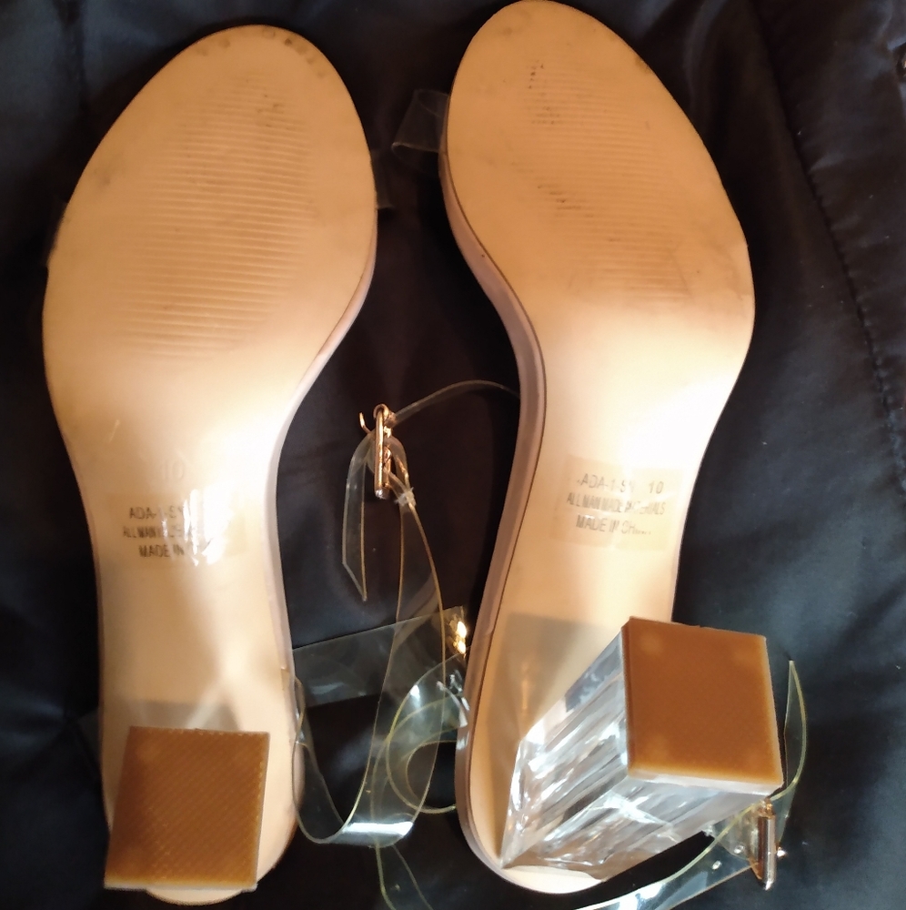 Size 10 clear chunky heel sandals - Picture 3 of 4